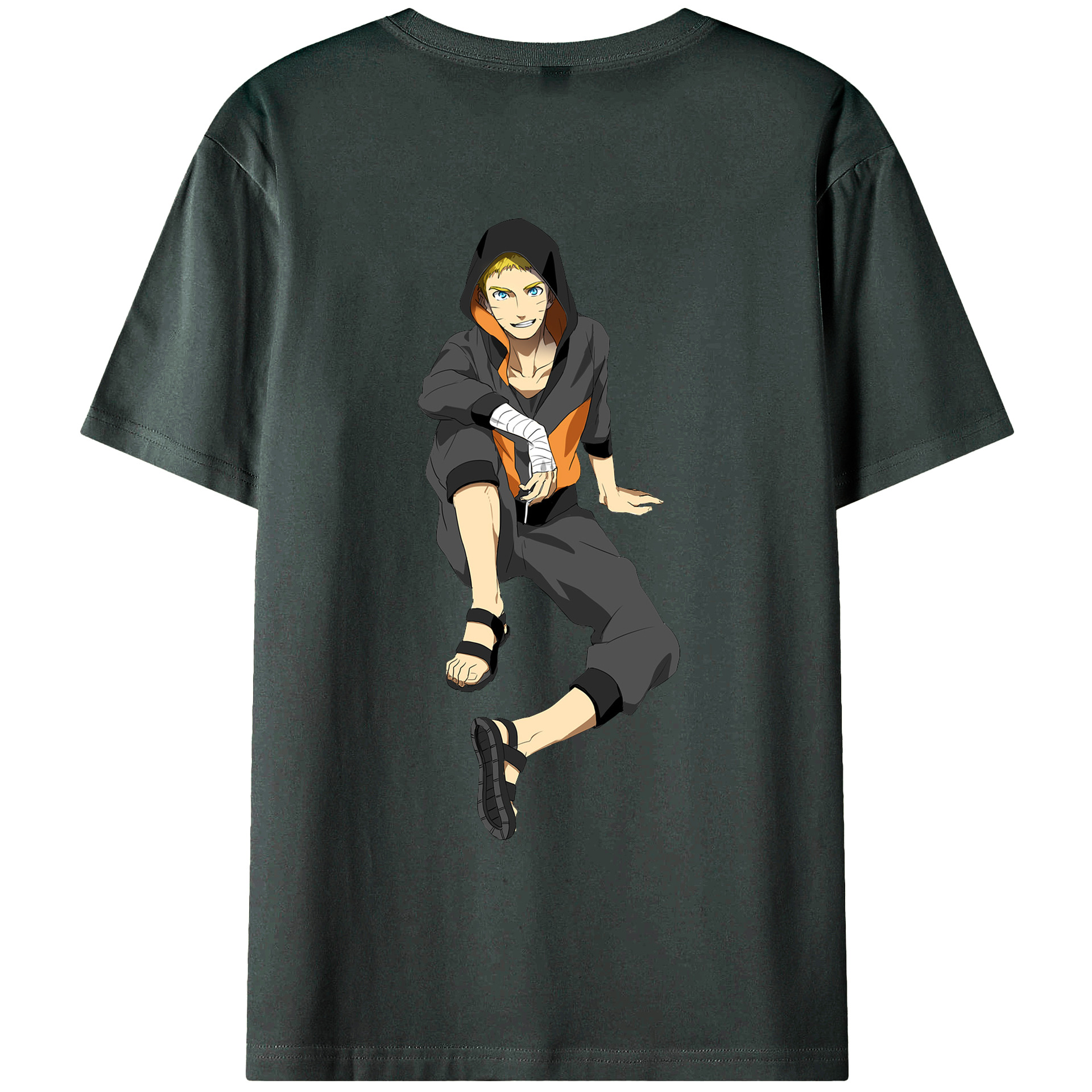 （画像用） NARUTO -ナルト- うずまき ナルト Uzumaki Naruto 綿100％ メンズ半袖Tシャツ（バックプリント） 通気性